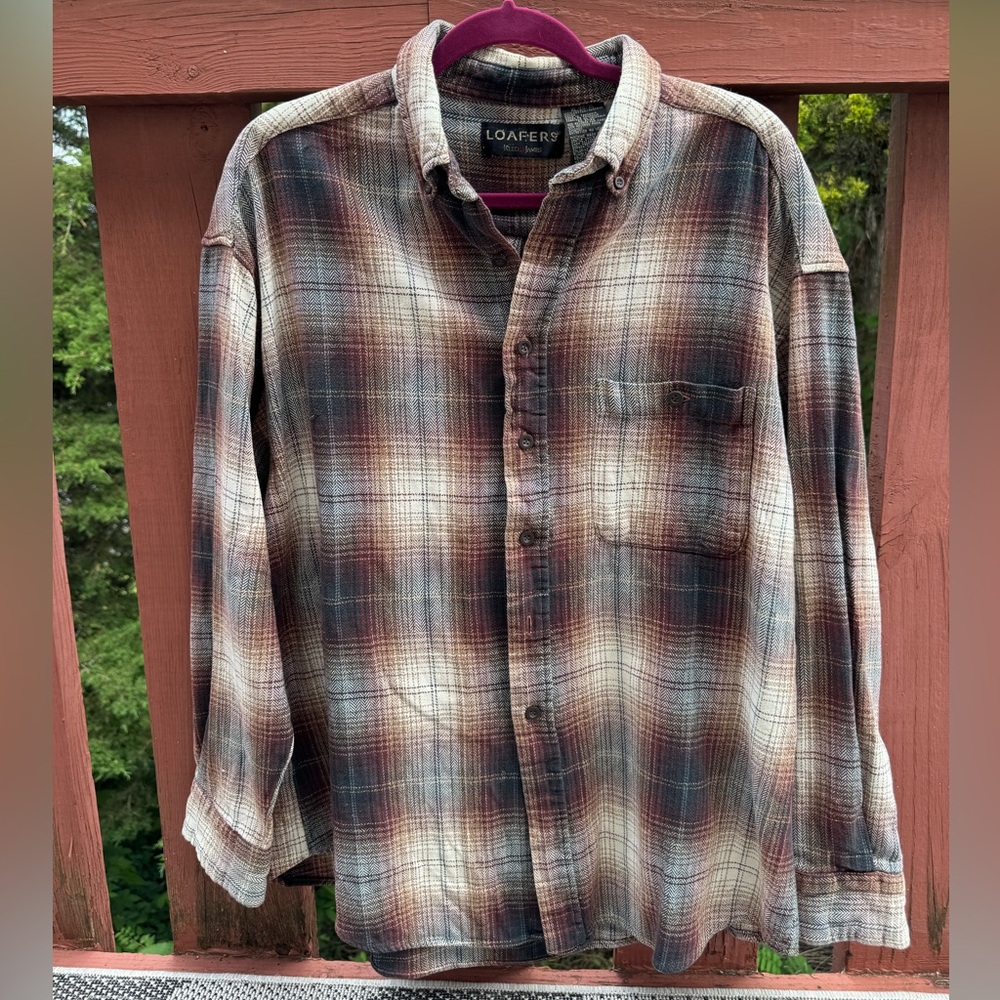 Casual Brown and Cream Button Down Shirt